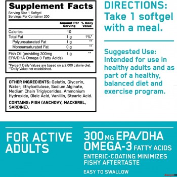 Fish Oil Optimum Nutrition 200 Softgels